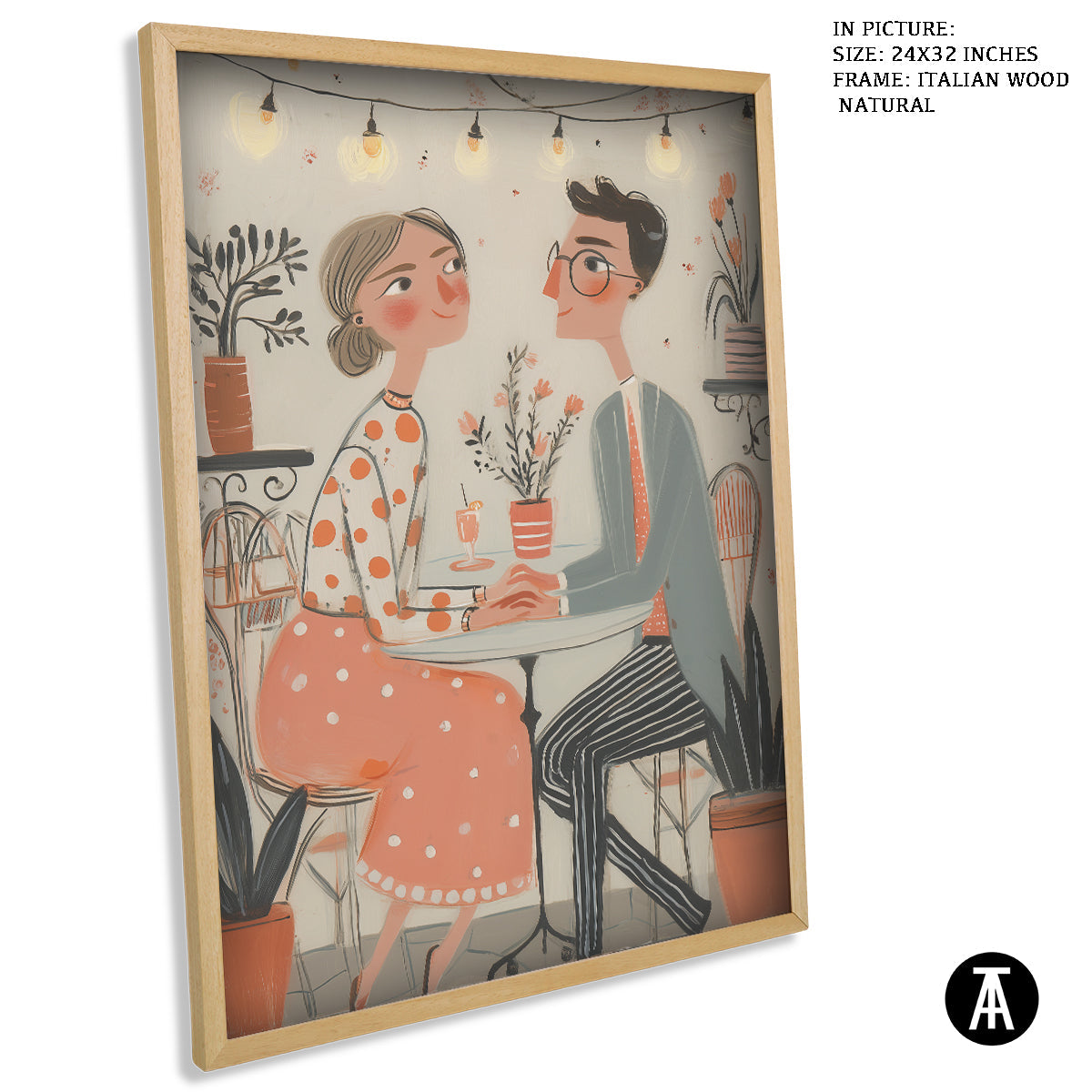 Artwork in Natural Wood Frame