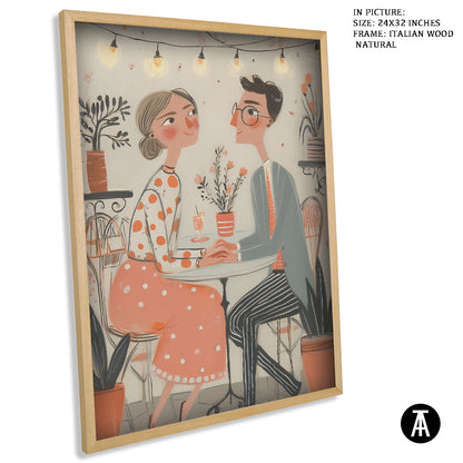 Artwork in Natural Wood Frame