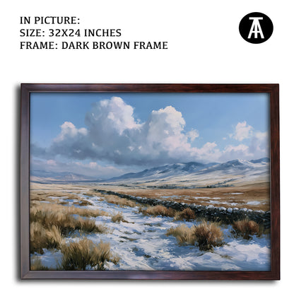 Artwork in Dark Brown Frame