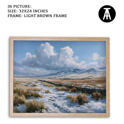 Artwork in Light Brown Frame