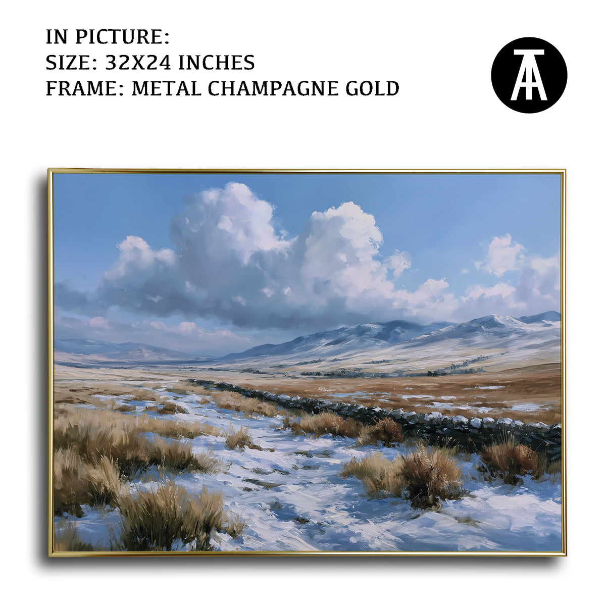 Artwork in Metal Champagne Gold Frame