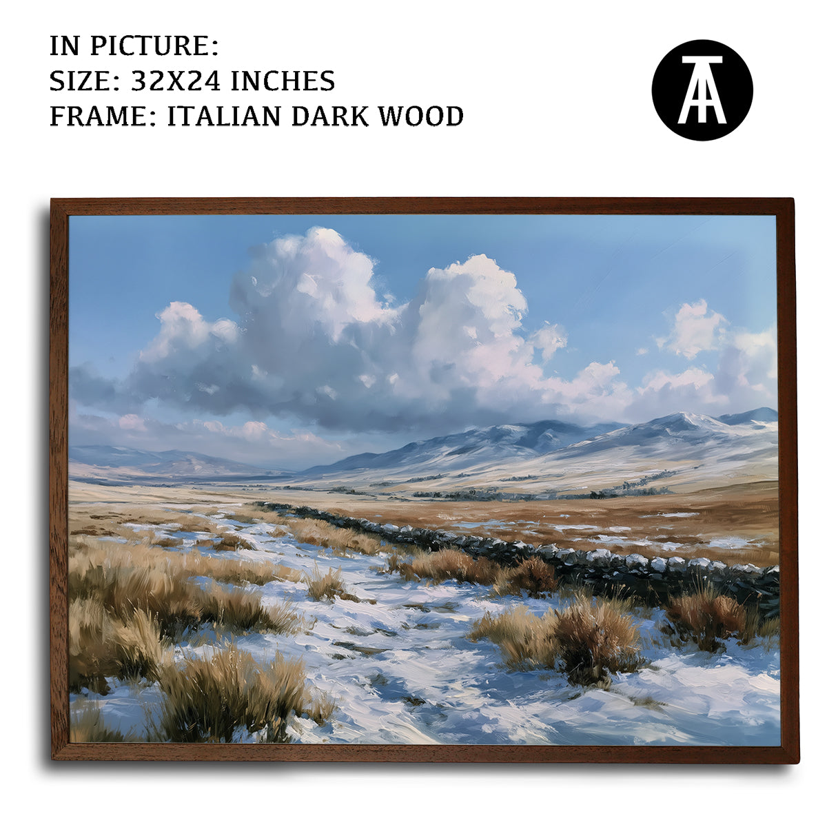 Artwork in Dark Wood Frame