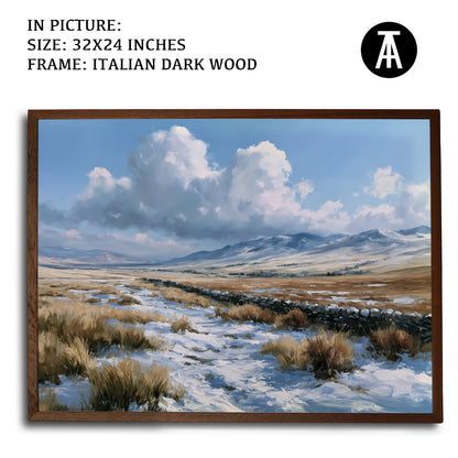 Artwork in Dark Wood Frame