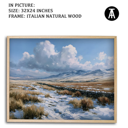 Artwork in Natural Wood Frame