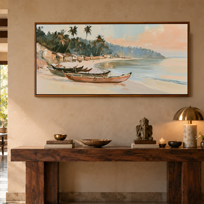 Panoramic Indian Painting in a Lifestyle Setting