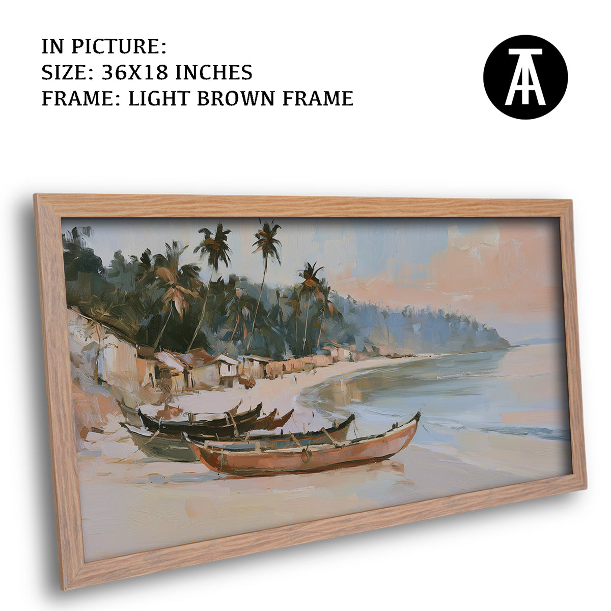 Artwork in Light Brown Frame