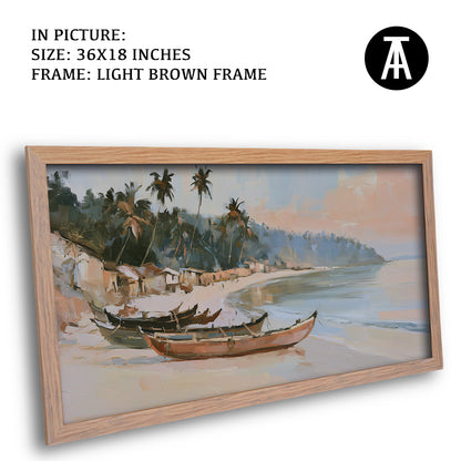 Artwork in Light Brown Frame