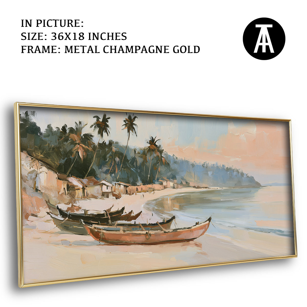 Artwork in Metal Champagne Gold Frame