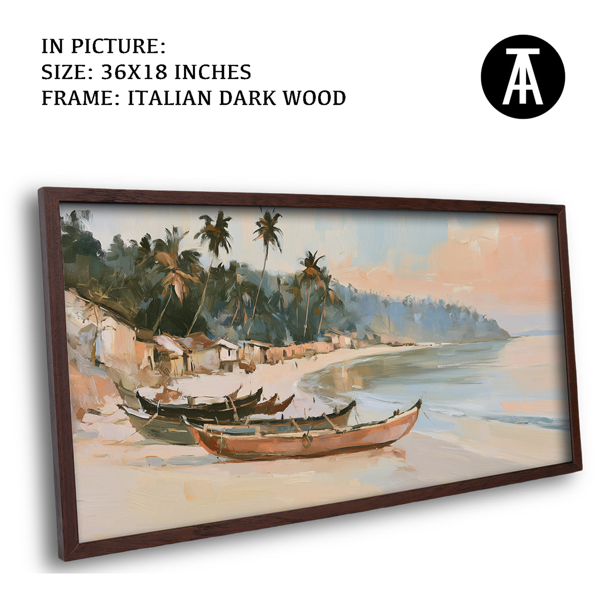 Artwork in Dark Wood Frame