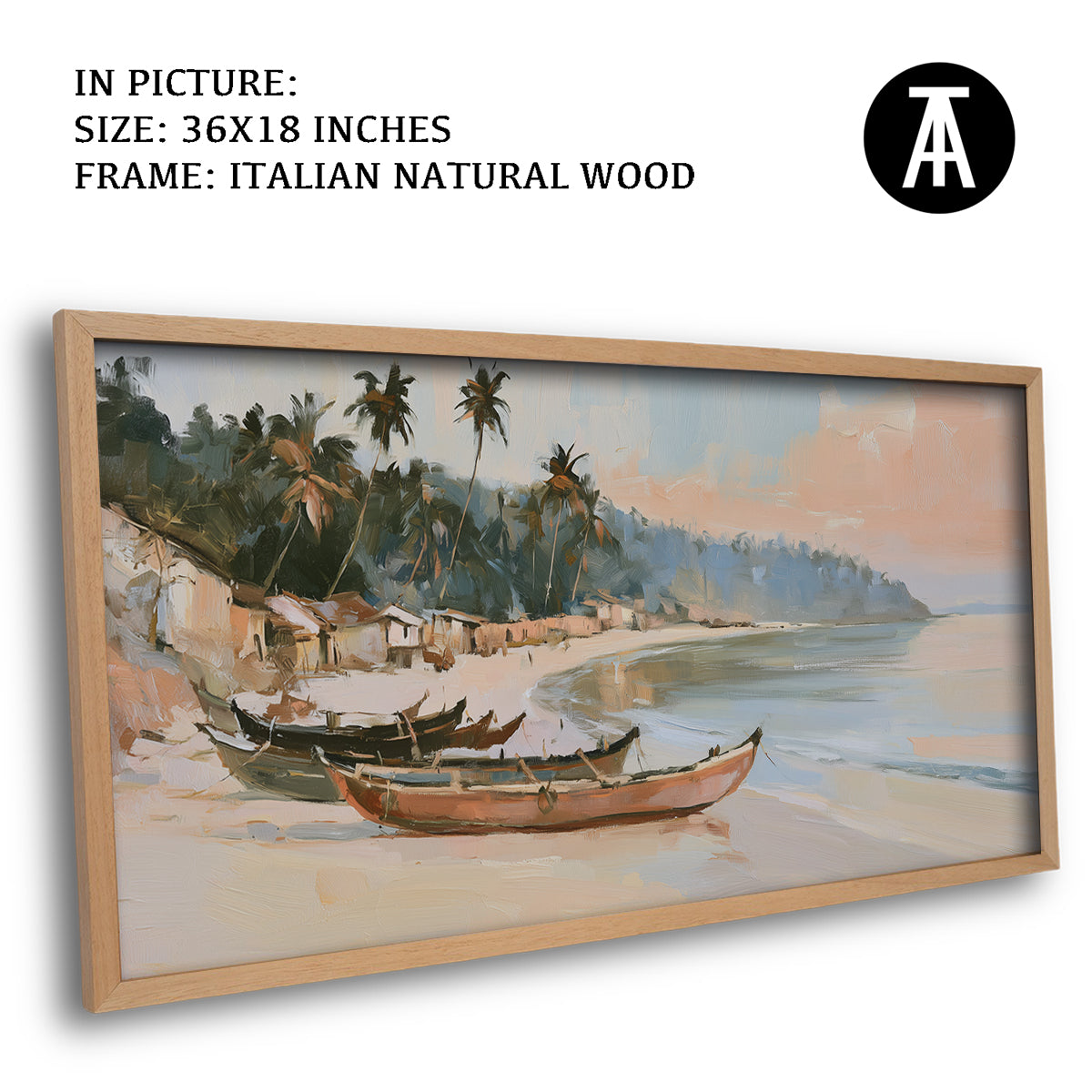 Artwork in Natural Wood Frame
