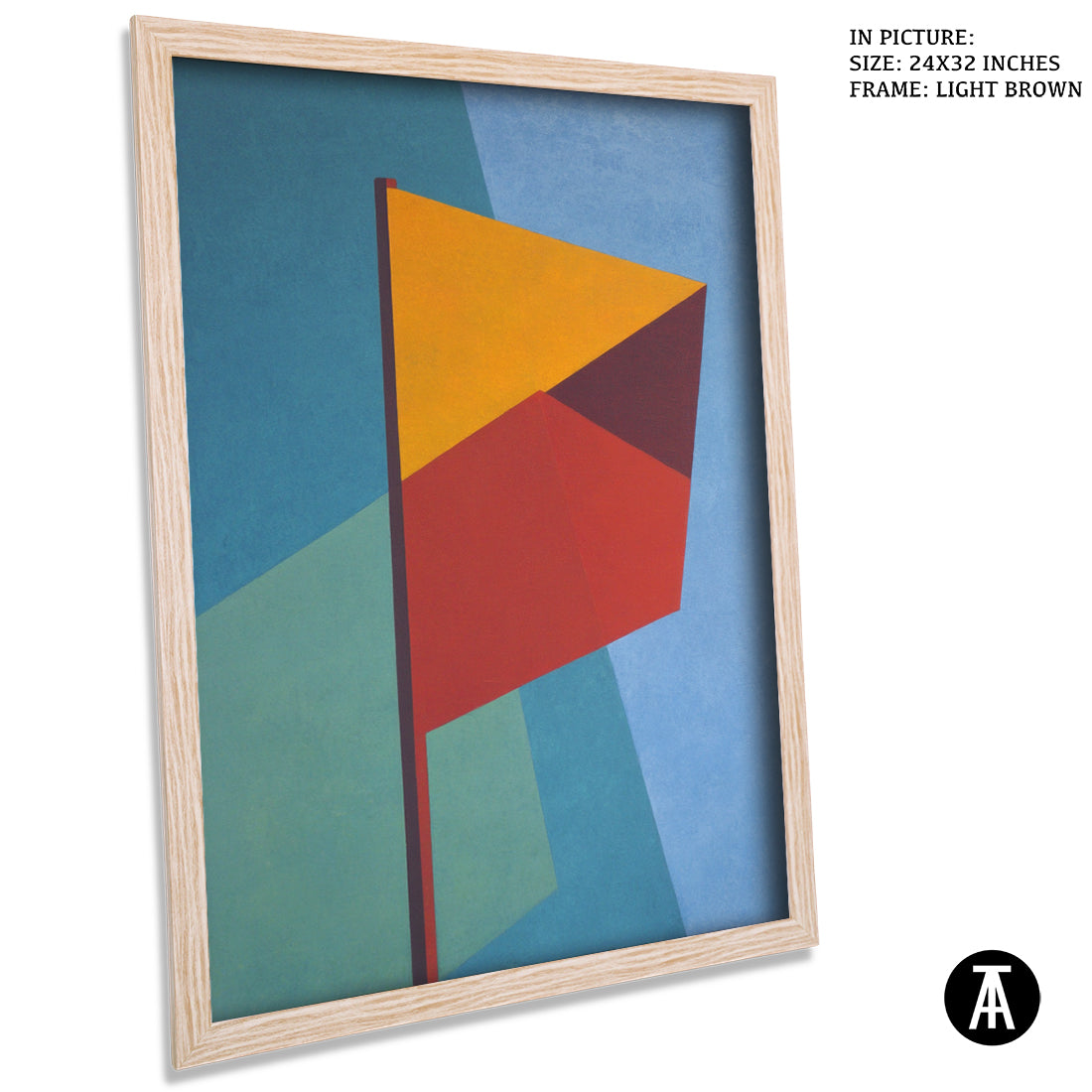 Artwork in Light Brown Frame