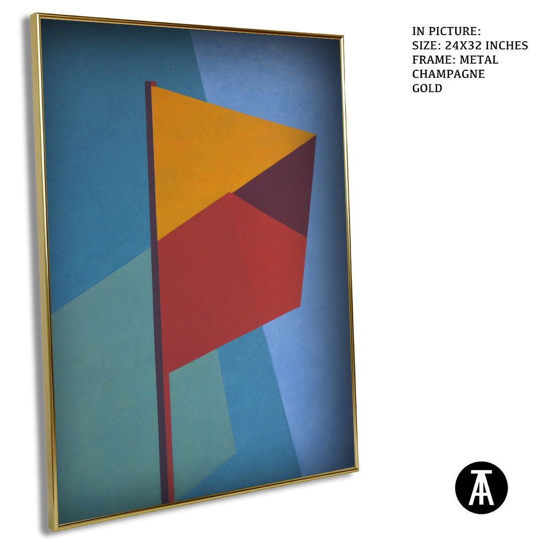 Artwork in Metal Champagne Gold Frame