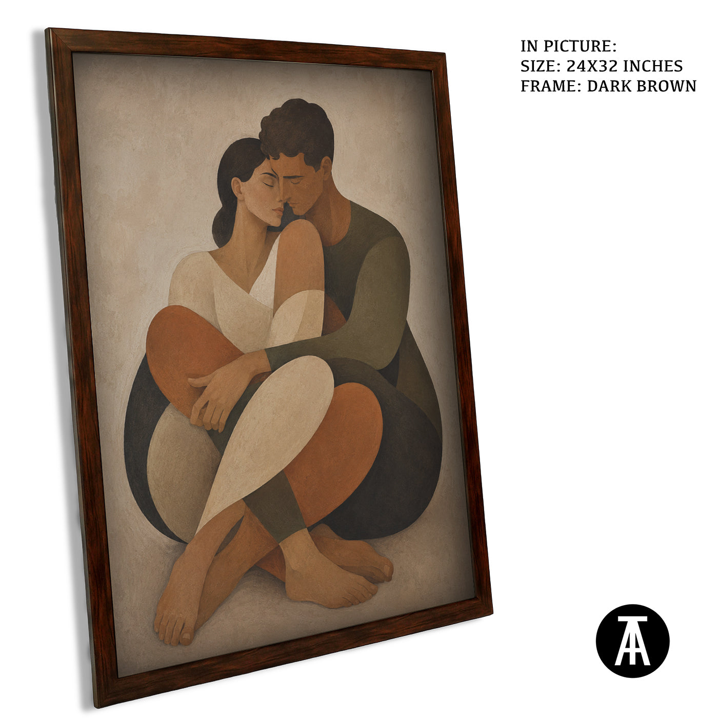 Artwork in Dark Brown Frame