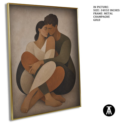 Artwork in Metal Champagne Gold Frame