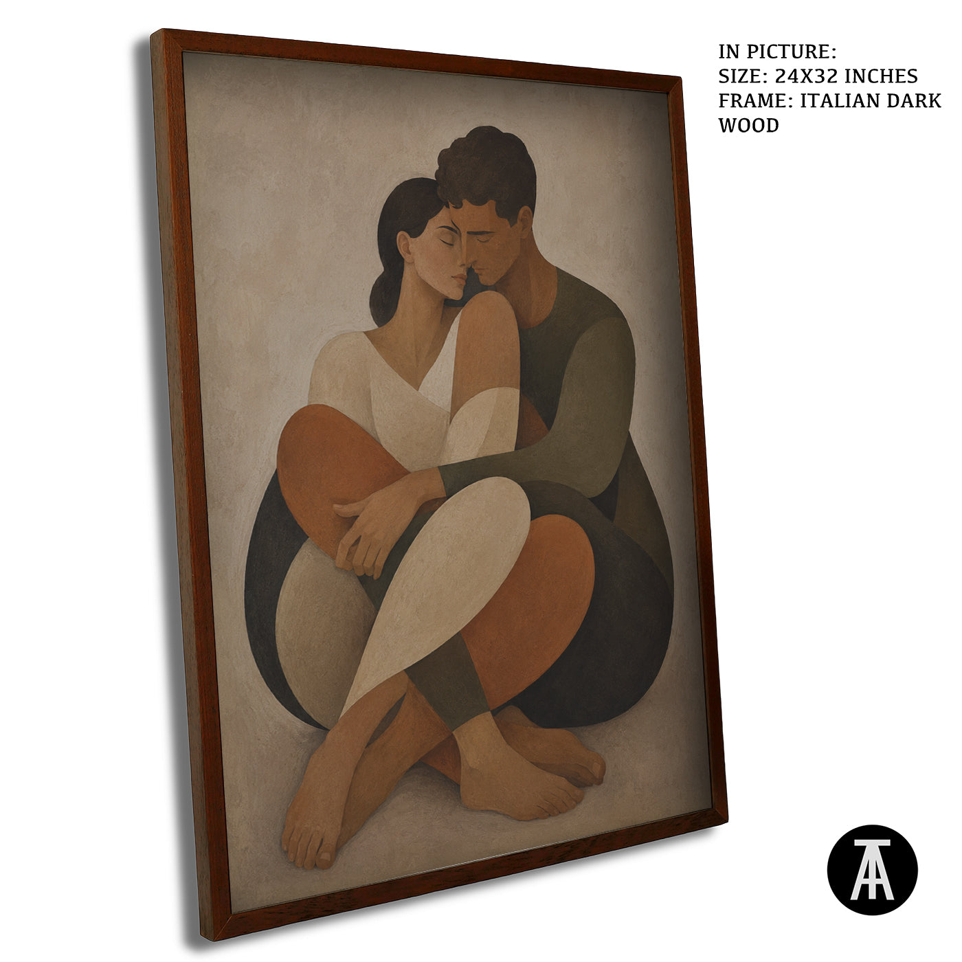 Artwork in Dark Wood Frame