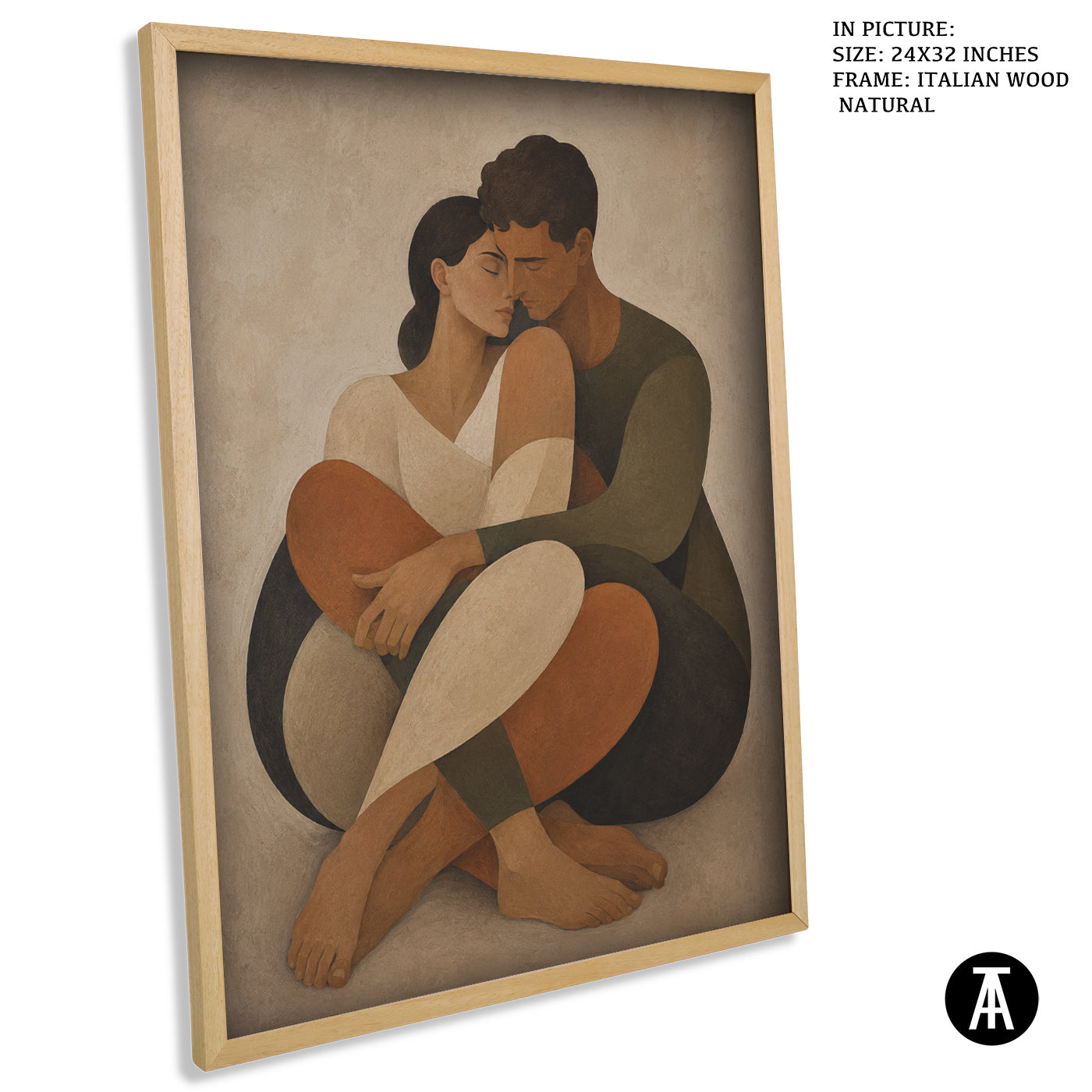 Artwork in Natural Wood Frame