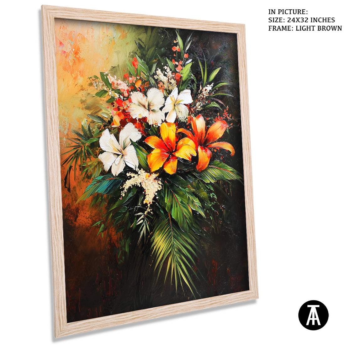 Sample Artwork in Light Brown Frame
