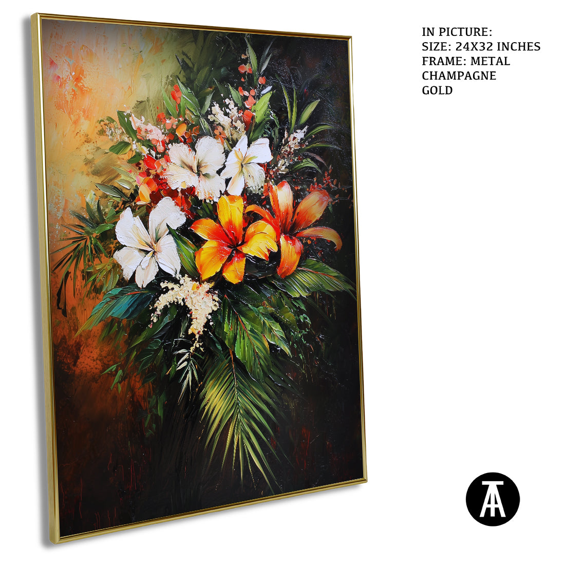 Sample Artwork in Champagne gold Metal Frame