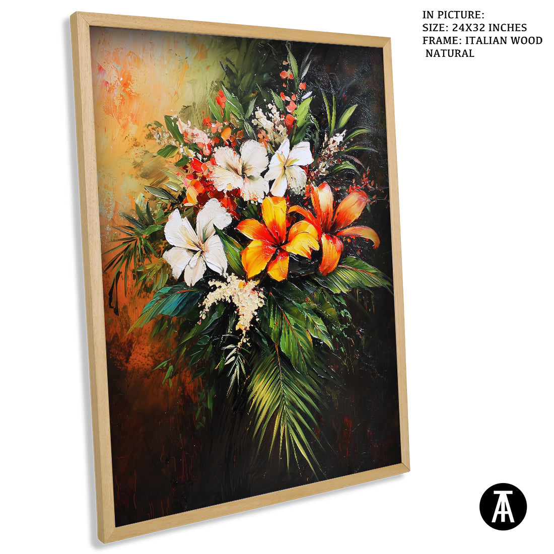 Sample Artwork in Italian Wood Framing Natural