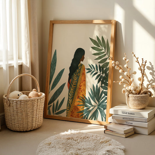 Boho Art Painting in a Lifestyle Setting