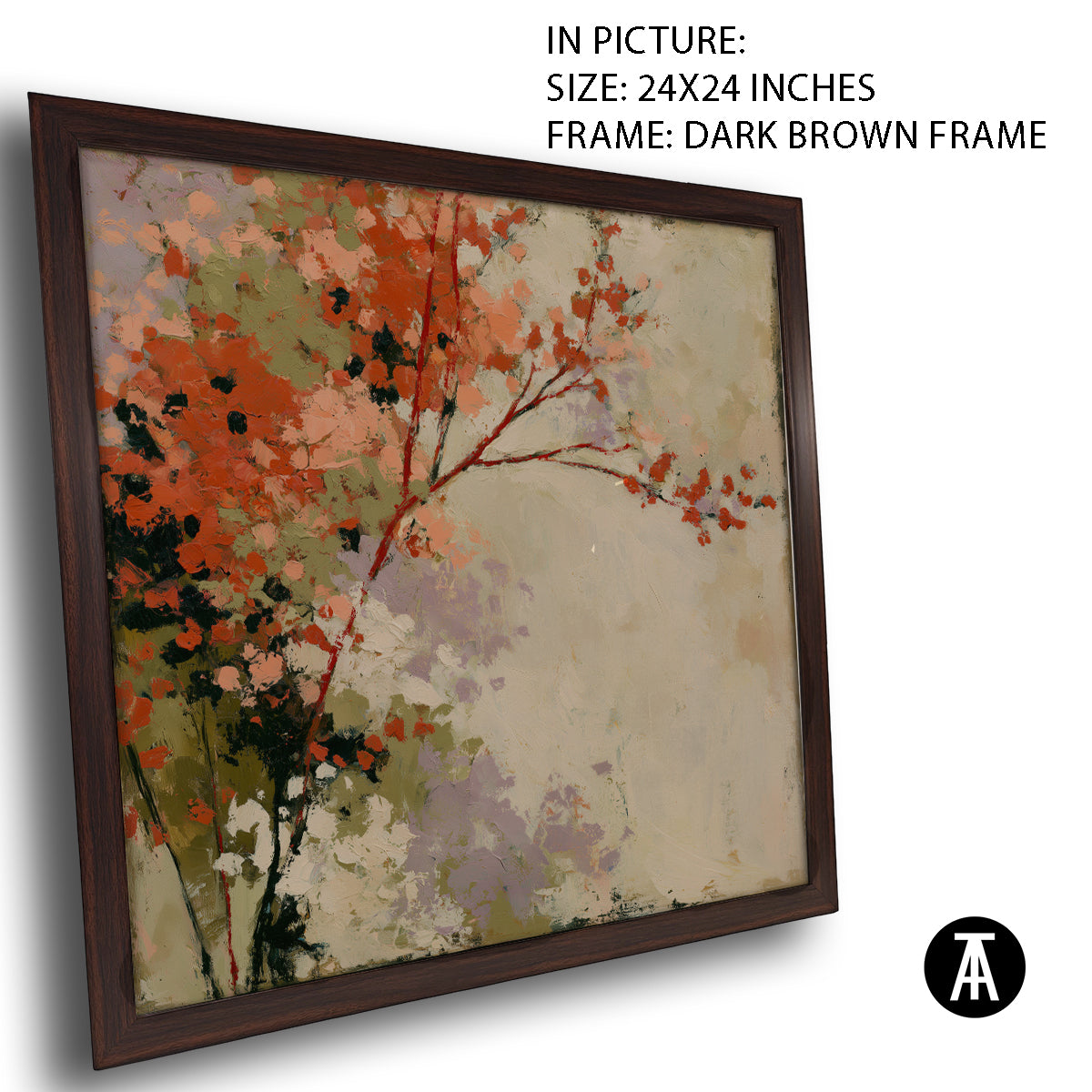 Artwork in Dark Brown Frame