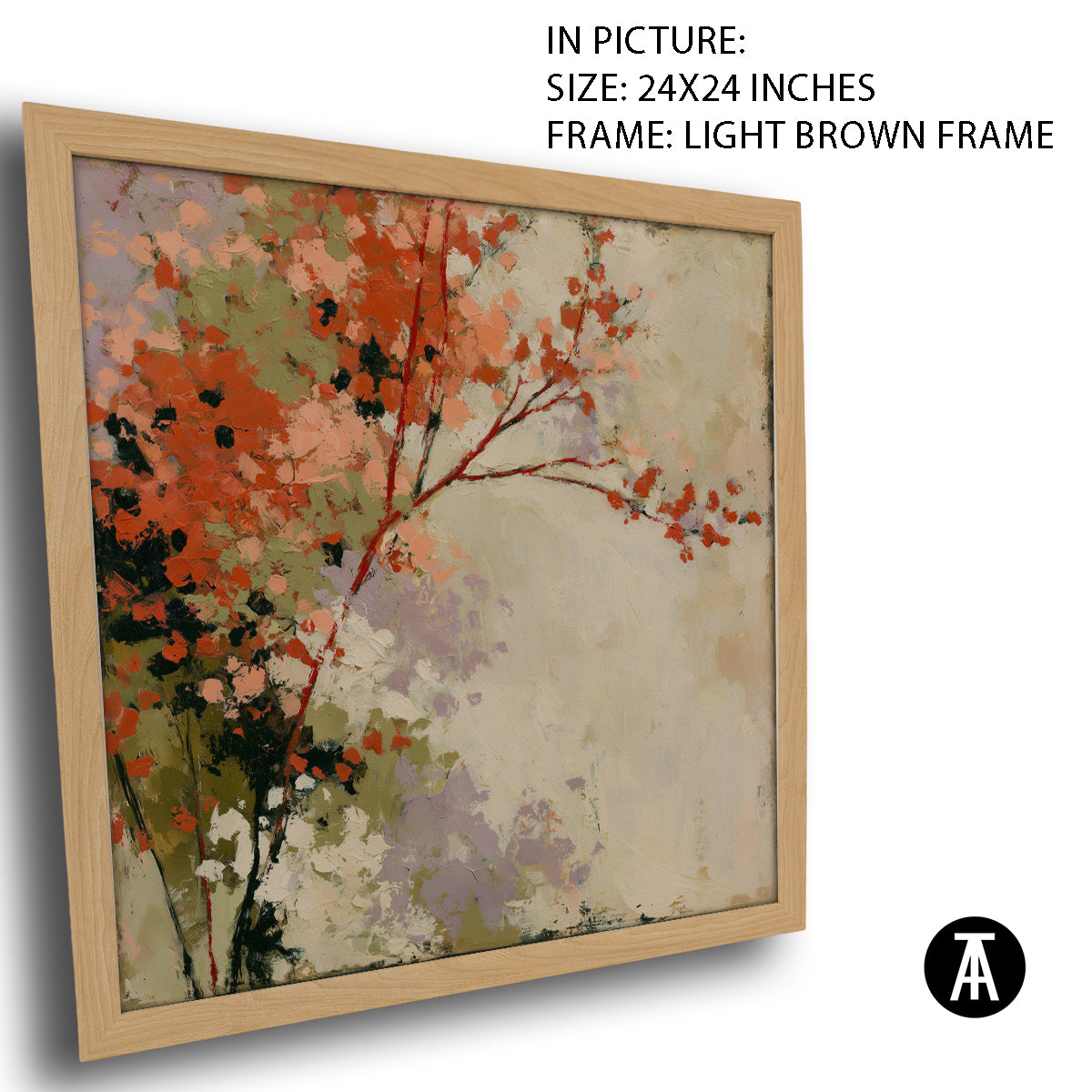 Artwork in Light Brown Frame