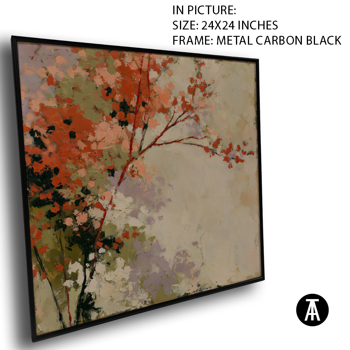 Artwork in Carbon Black Metal Frame