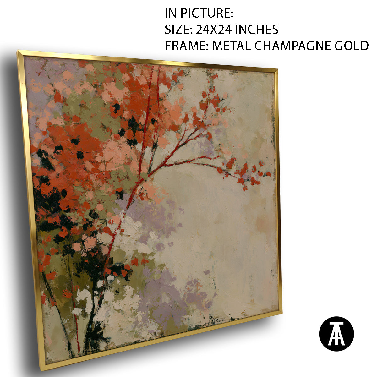 Artwork in Metal Champagne Gold Frame
