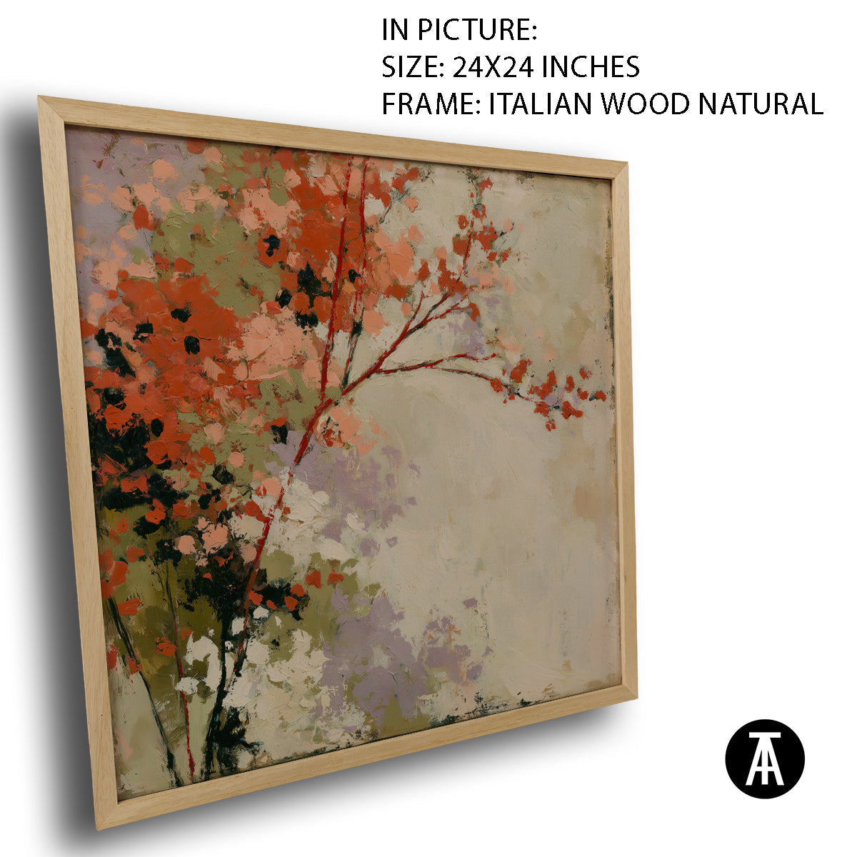 Artwork in Natural Wood Frame