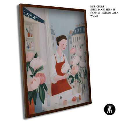 Artwork in Dark Wood Frame