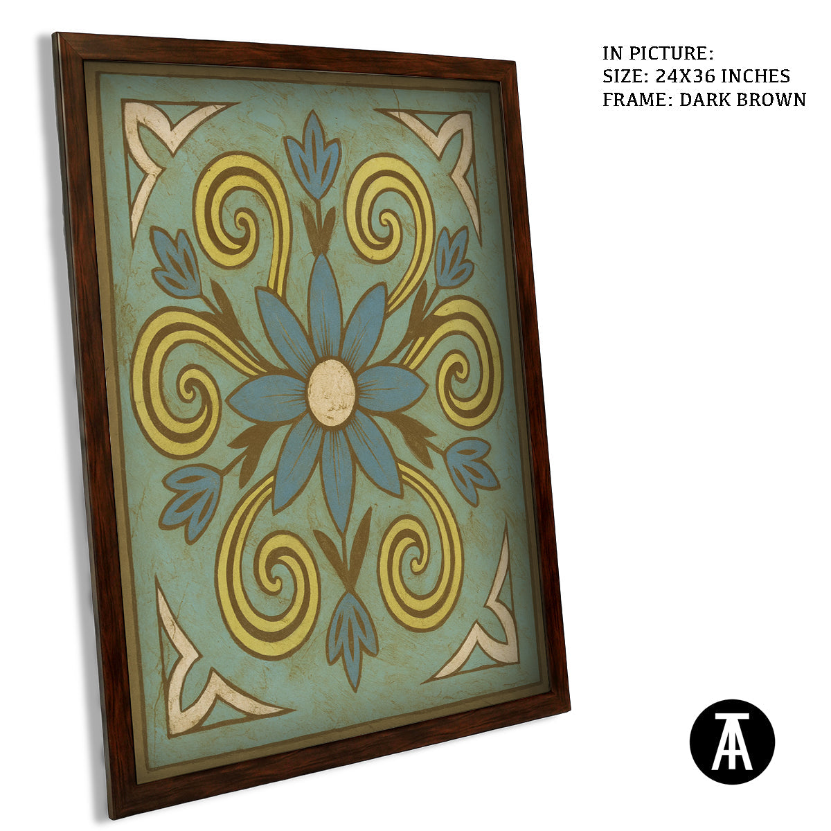 Artwork in Dark Brown Frame