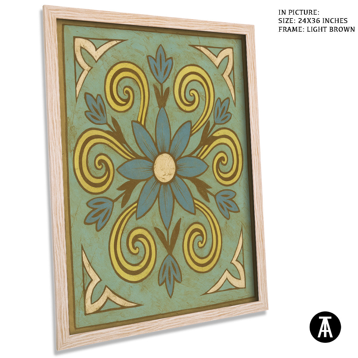 Artwork in Light Brown Frame