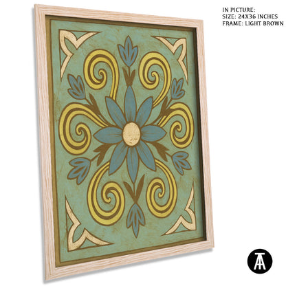 Artwork in Light Brown Frame