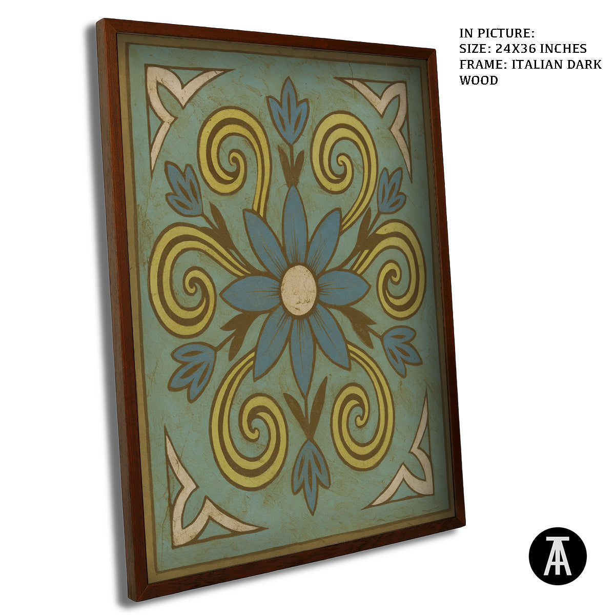 Artwork in Dark Wood Frame