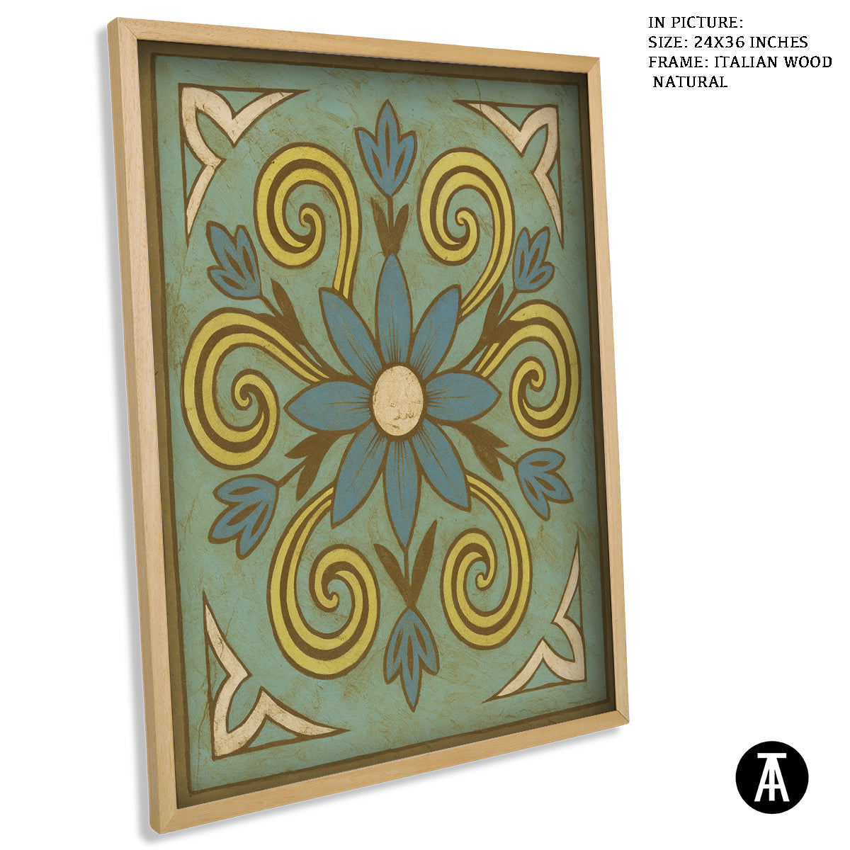 Artwork in Natural Wood Frame