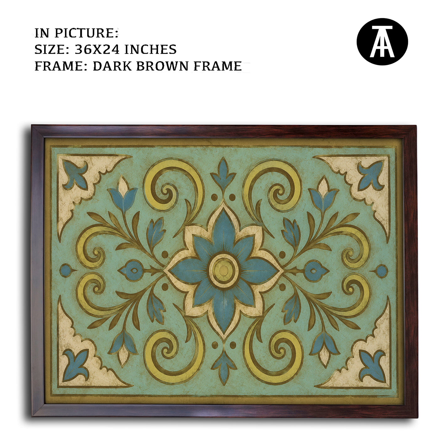 Artwork in Dark Brown Frame