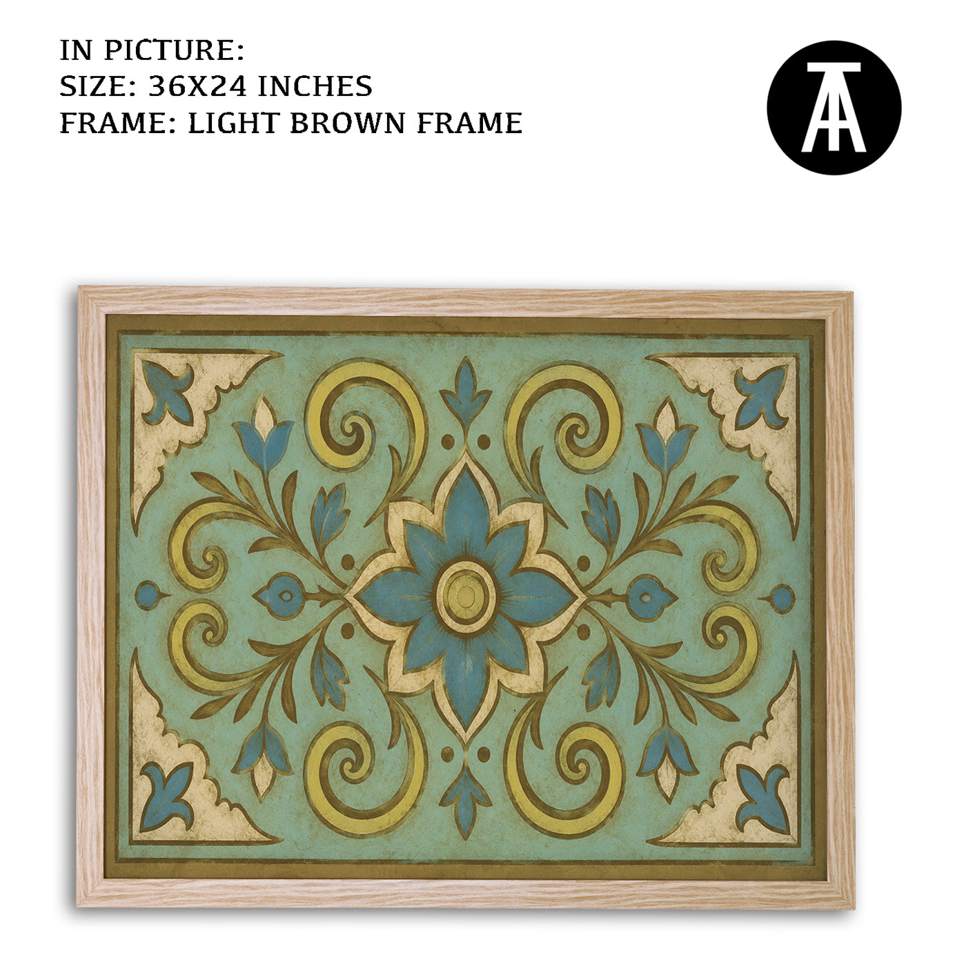 Artwork in Light Brown Frame