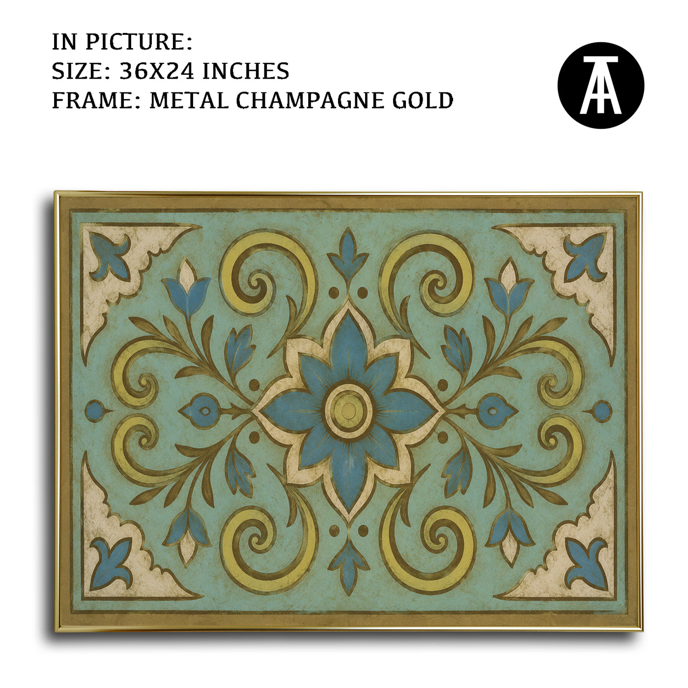 Artwork in Metal Champagne Gold Frame