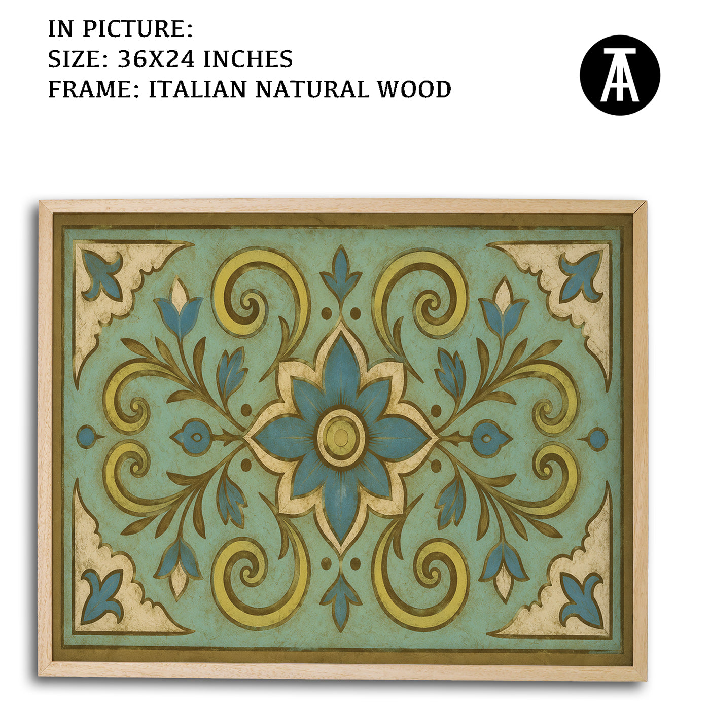 Artwork in Natural Wood Frame