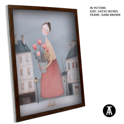 Artwork in Dark Brown Frame