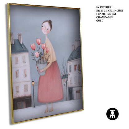 Artwork in Metal Champagne Gold Frame