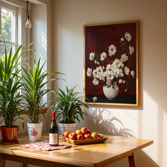 Floral Artwork in a Lifestyle Setting