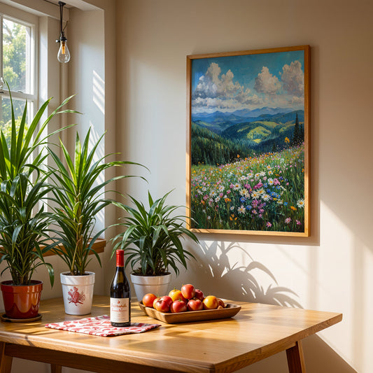 Floral Artwork in a Lifestyle Setting