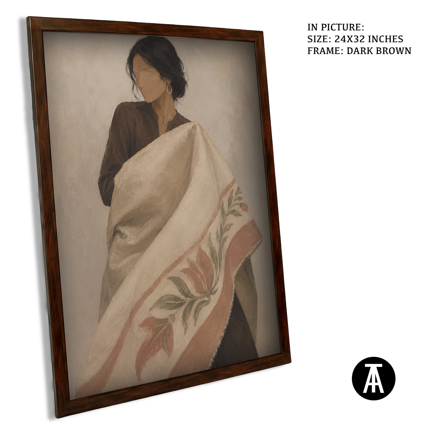 Artwork in Dark Brown Frame