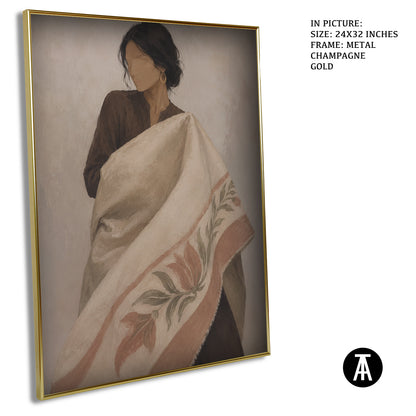Artwork in Metal Champagne Gold Frame