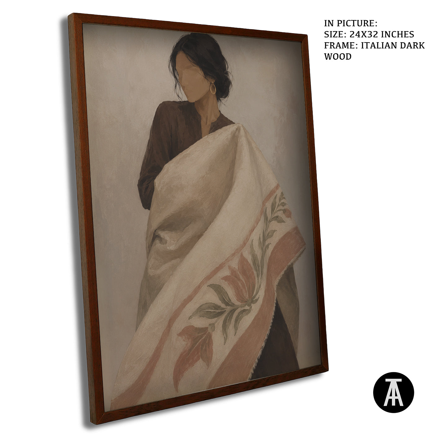 Artwork in Dark Wood Frame