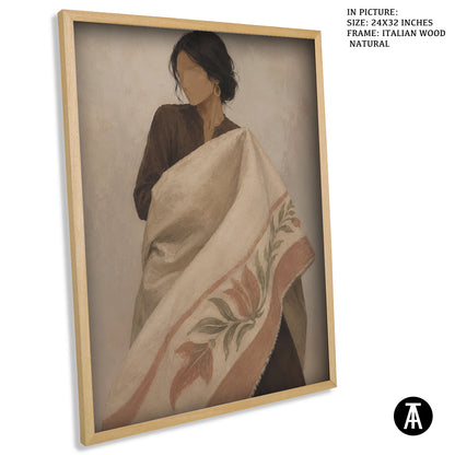 Artwork in Natural Wood Frame
