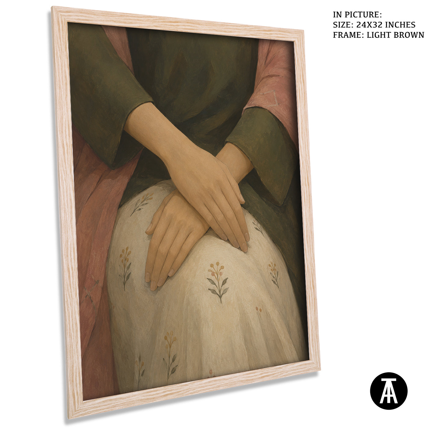Artwork in Light Brown Frame