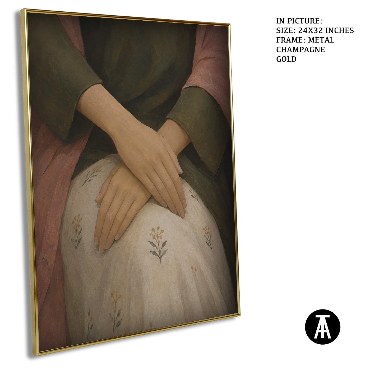 Artwork in Metal Champagne Gold Frame