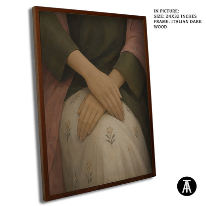 Artwork in Dark Wood Frame